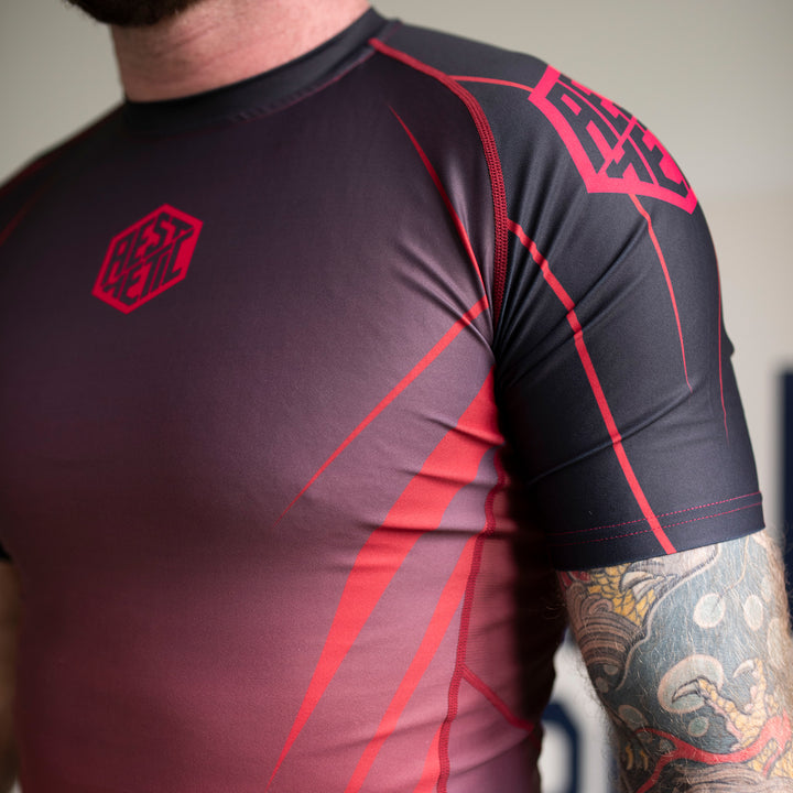AESTHETIC Crimson Declan Moody Short Sleeve Rashguard - side view