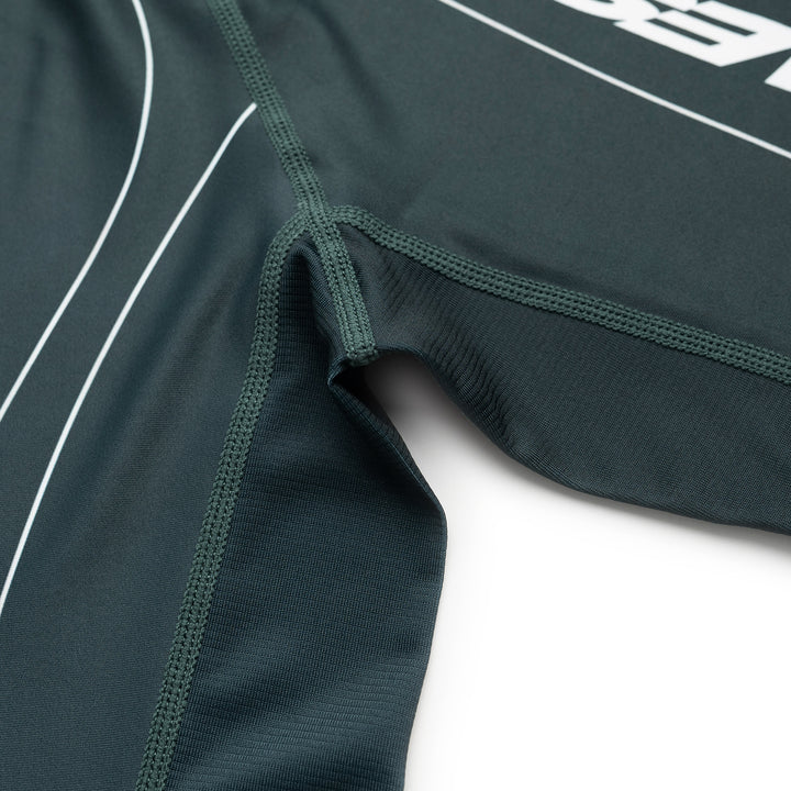 AESTHETIC Petrol Blue ADCC 2026 Jozef Chen Short Sleeve Rashguard - stitch detail