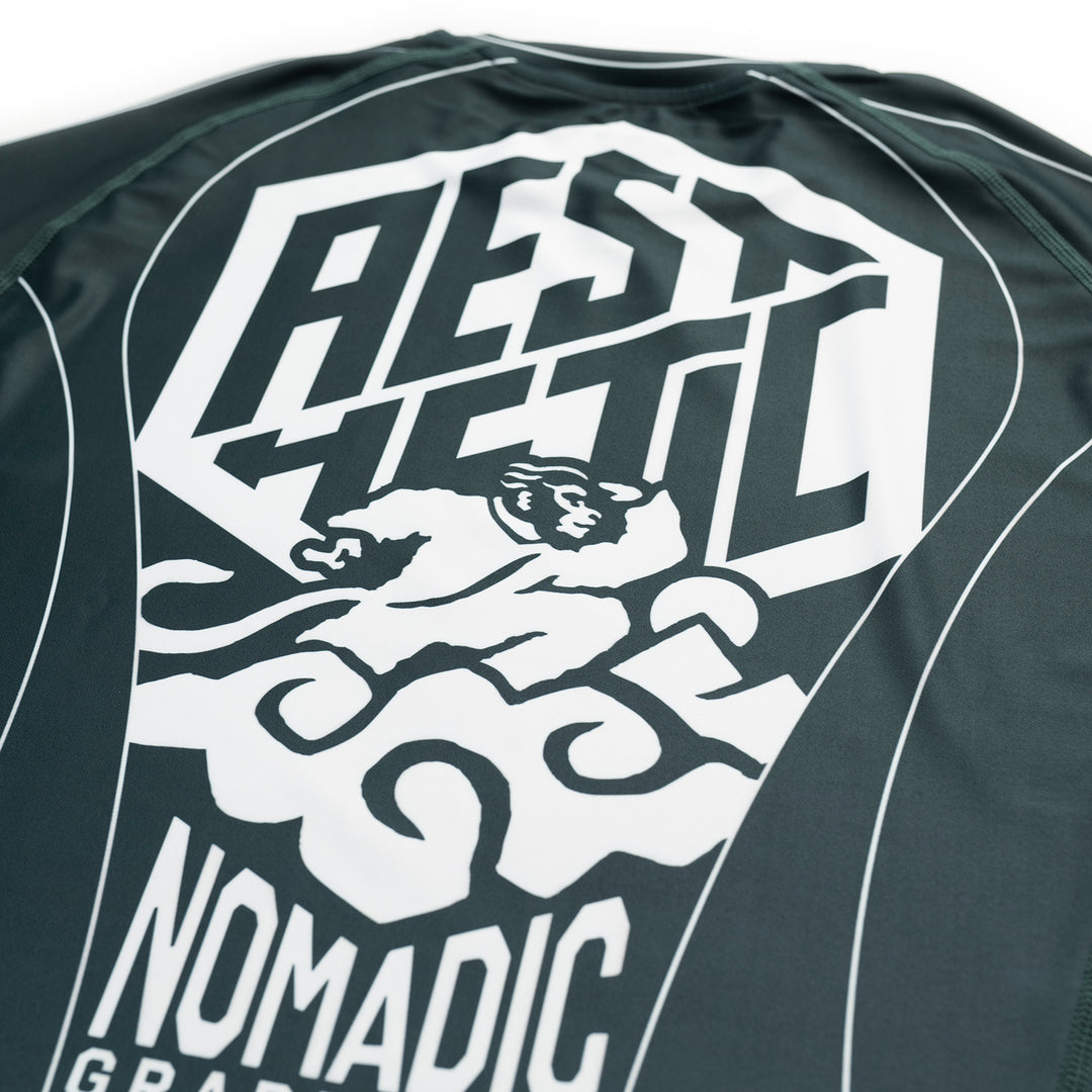 AESTHETIC Petrol Blue ADCC 2026 Jozef Chen Short Sleeve Rashguard - top back view