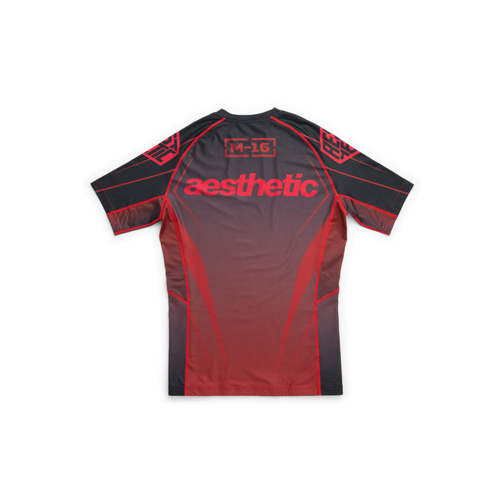 AESTHETIC Crimson ADCC 2026 Declan Moody Short Sleeve Rashguard - back view