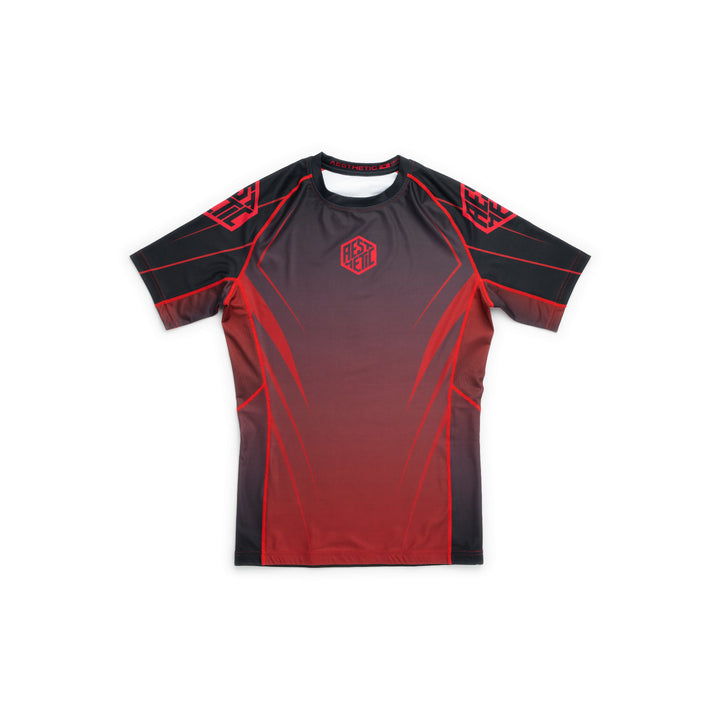 AESTHETIC Crimson ADCC 2026 Declan Moody Short Sleeve Rashguard - front view
