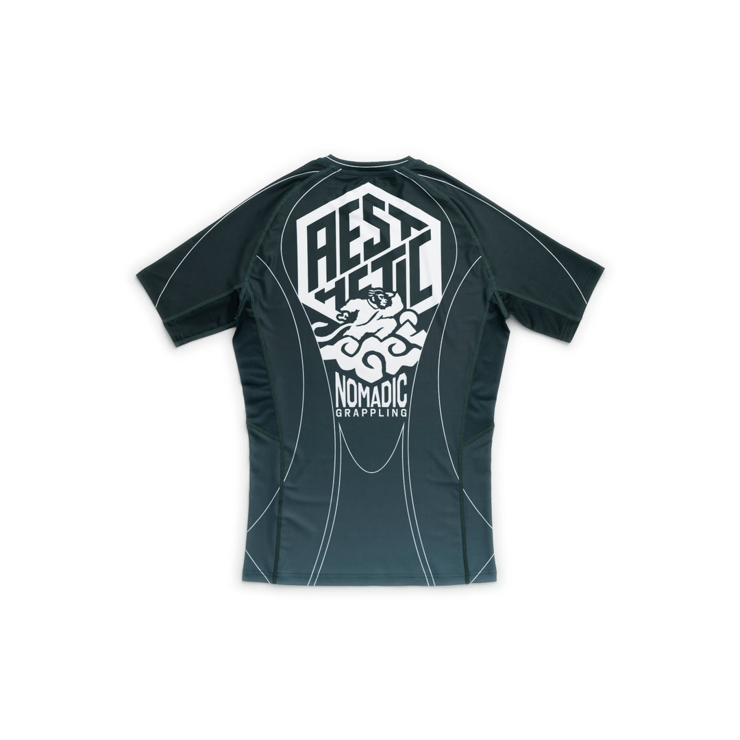 AESTHETIC Petrol Blue ADCC 2026 Jozef Chen Short Sleeve Rashguard - back view