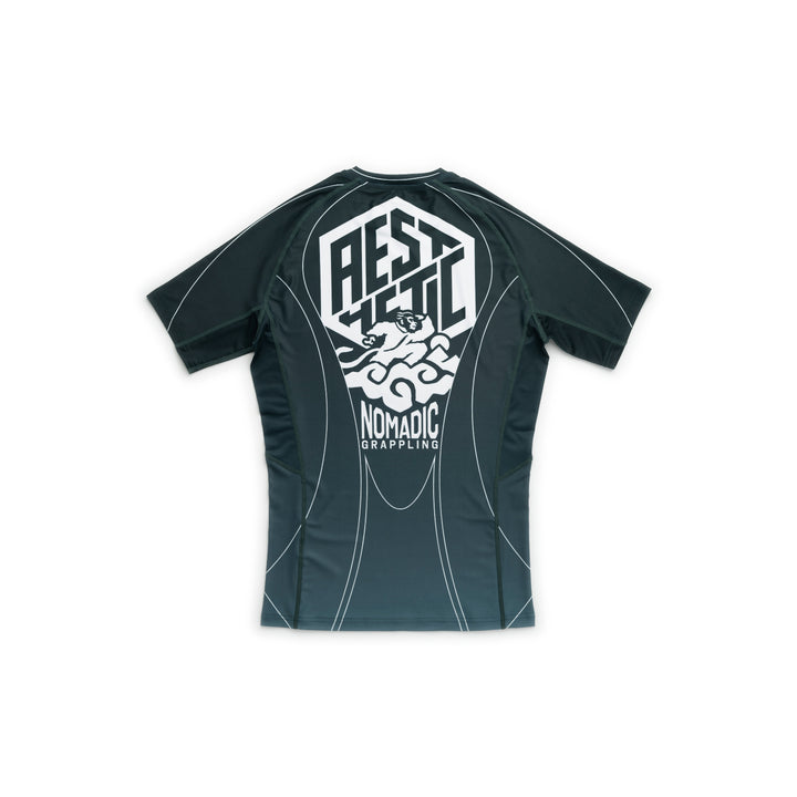 AESTHETIC Petrol Blue ADCC 2026 Jozef Chen Short Sleeve Rashguard - back view