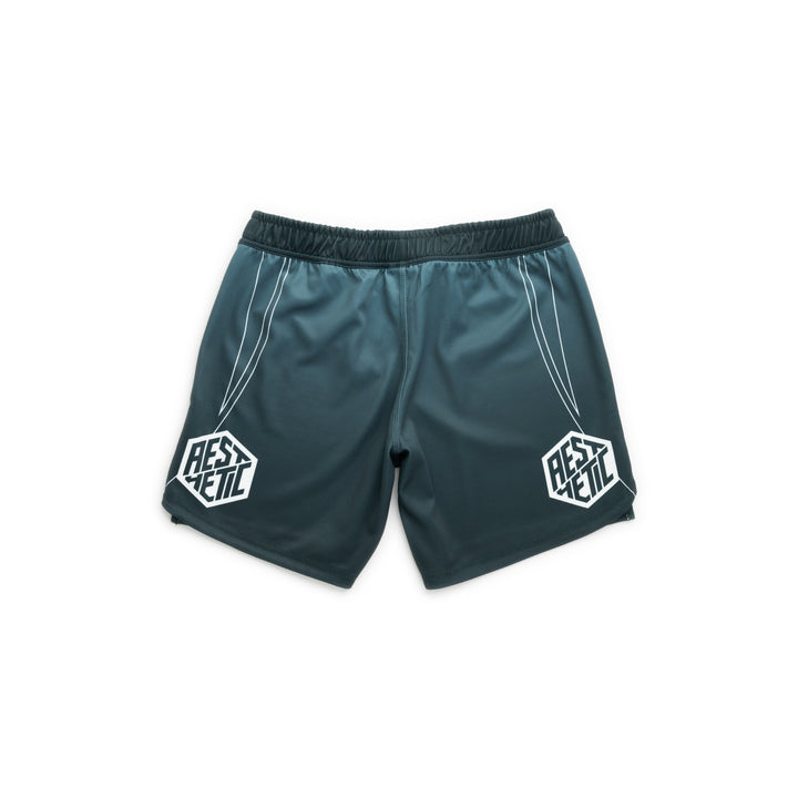 AESTHETIC Petrol Blue ADCC 2026 Jozef Chen Combat Shorts - back view