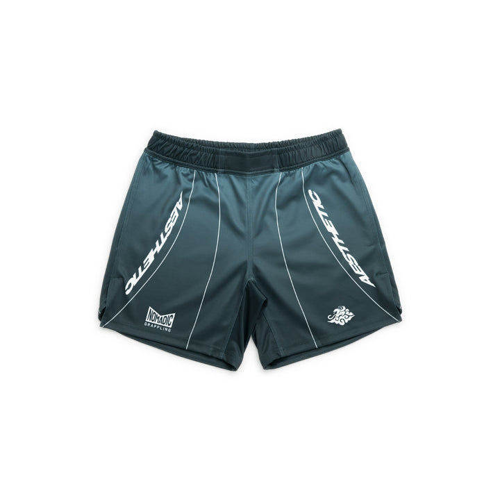 AESTHETIC Petrol Blue ADCC 2026 Jozef Chen Combat Shorts - front view